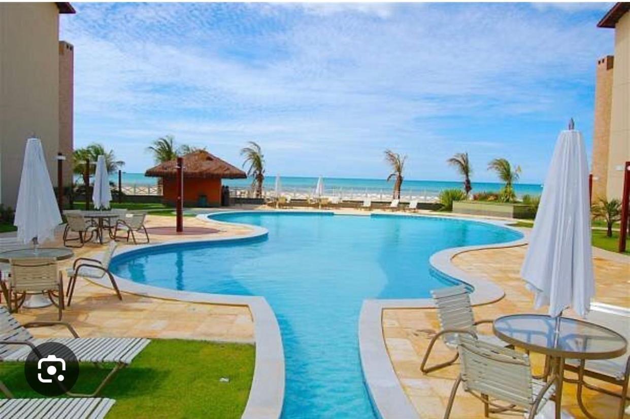 Apartamento Vista Total Do Mar Uma Cobertura A 400M Do Beach Park No Porto Das Dunas Aquiraz Condominio Terramaris Piscina Ampla Parque Infantil Sauna Estacionamento Privado Εξωτερικό φωτογραφία