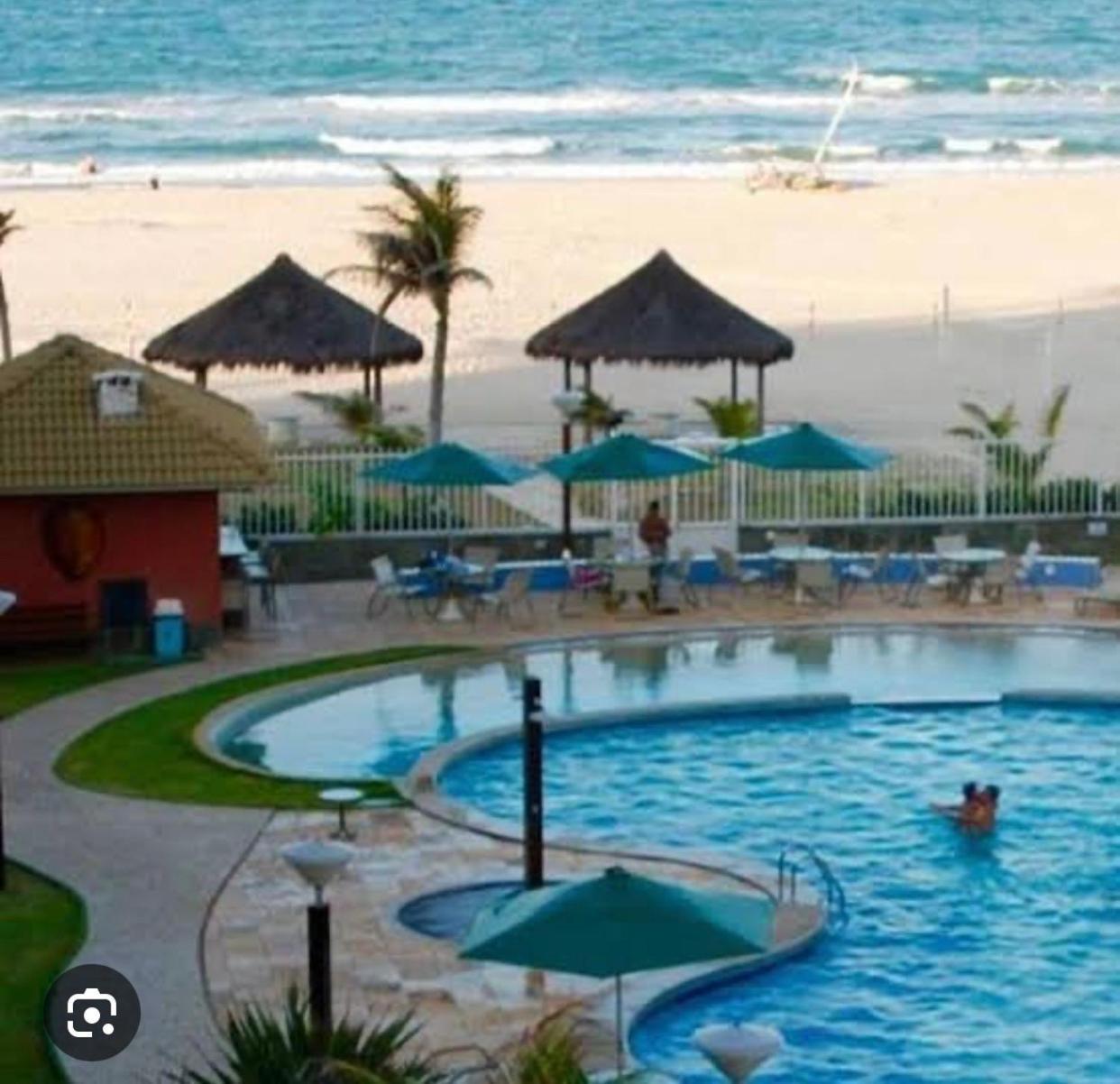 Apartamento Vista Total Do Mar Uma Cobertura A 400M Do Beach Park No Porto Das Dunas Aquiraz Condominio Terramaris Piscina Ampla Parque Infantil Sauna Estacionamento Privado Εξωτερικό φωτογραφία